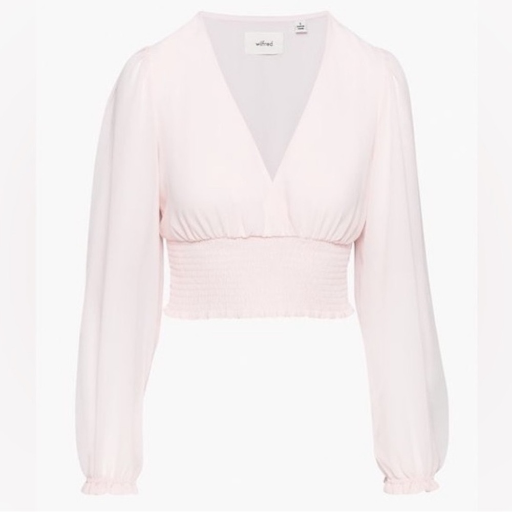 Aritzia Wistful Blouse in Talc Pink